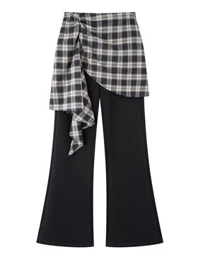 2026春季云艾诺丝高腰微喇裤女设计感显瘦休闲长裤两件套BR311117