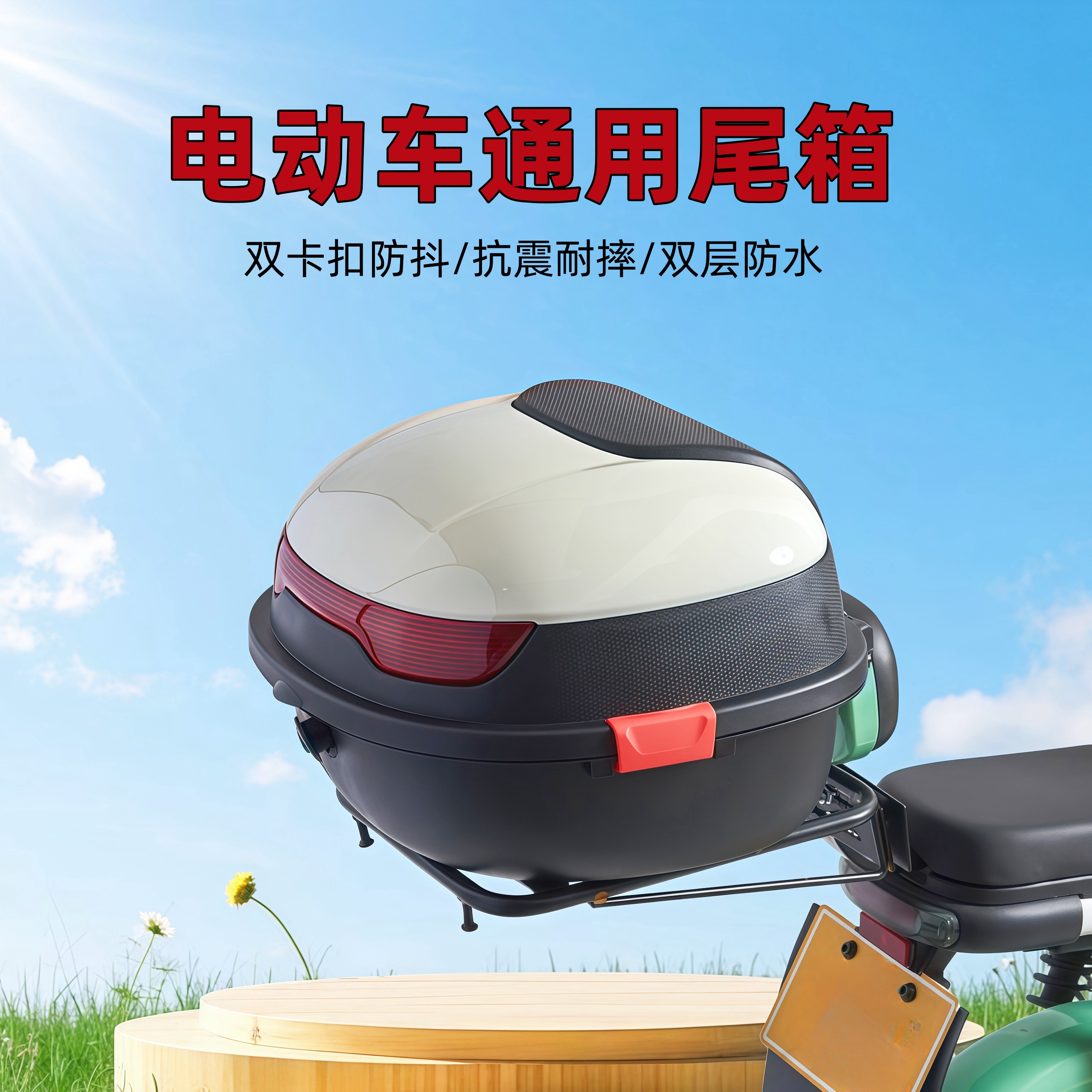 电动车后备箱通用立马爱玛台铃绿源储物箱小龟电瓶车后靠背尾箱