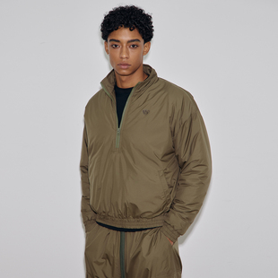 AaNn 三防超细尼龙半拉链高领棉服夹克