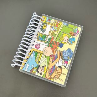 肆林自制/A6可爱史努比亚克力离型本线圈贴纸收纳日系笔记 手帐本