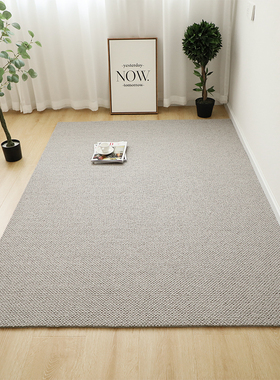 极简羊毛地毯侘寂风家用卧室床尾毯灰色高级网红客厅茶几地毯定制