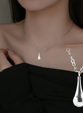 水滴项链女2024新款爆款小众设计高级感轻奢精致锁骨链饰品