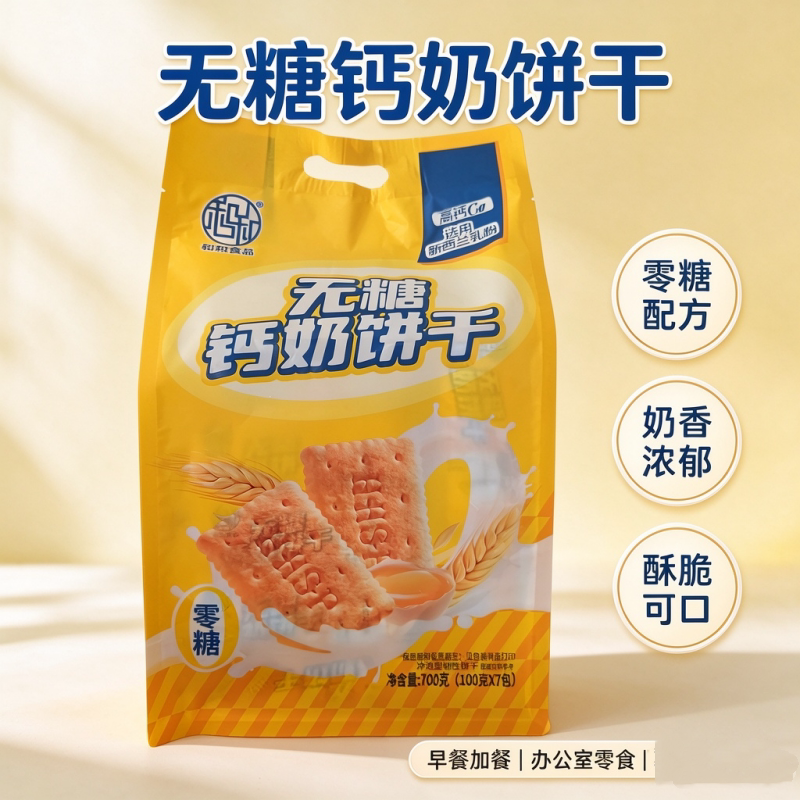 和和无糖钙奶饼干700克早餐代餐休闲办公零食无蔗糖冲泡型饼干