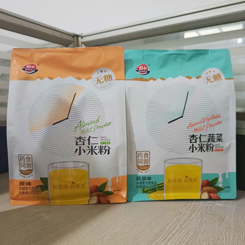 舒卡杏仁蔬菜小米粉 杏仁小米粉480克无添加蔗糖早餐冲泡粉质细腻