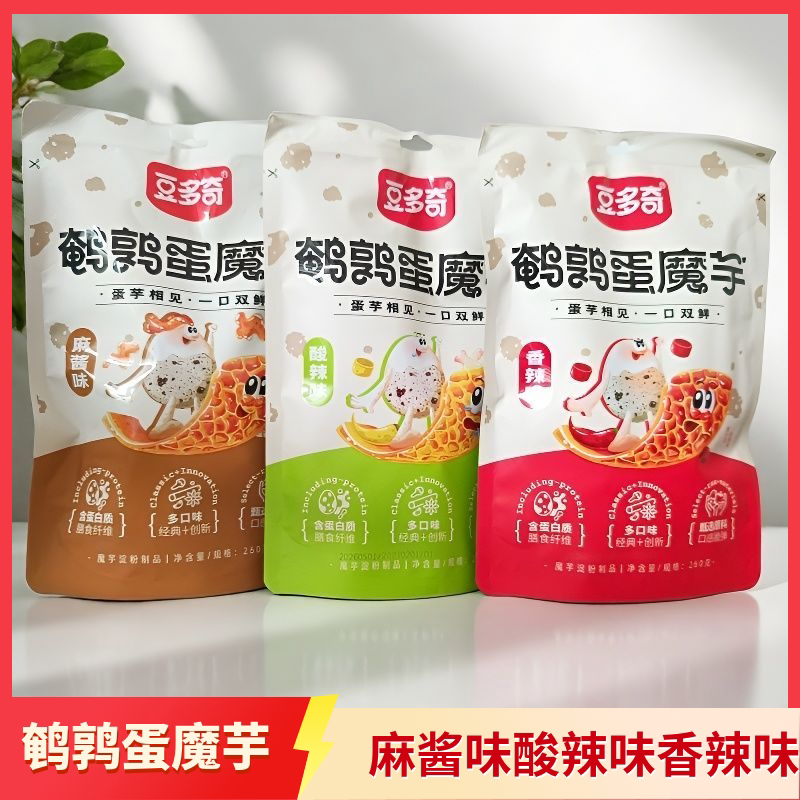 豆多奇鹌鹑蛋魔芋260克酸辣味香辣味麻酱味休闲解馋零食膳食纤维