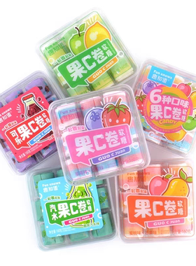 趣知道果C卷小熊型 泡泡糖 剥皮糖儿童休闲零食果汁卷软糖