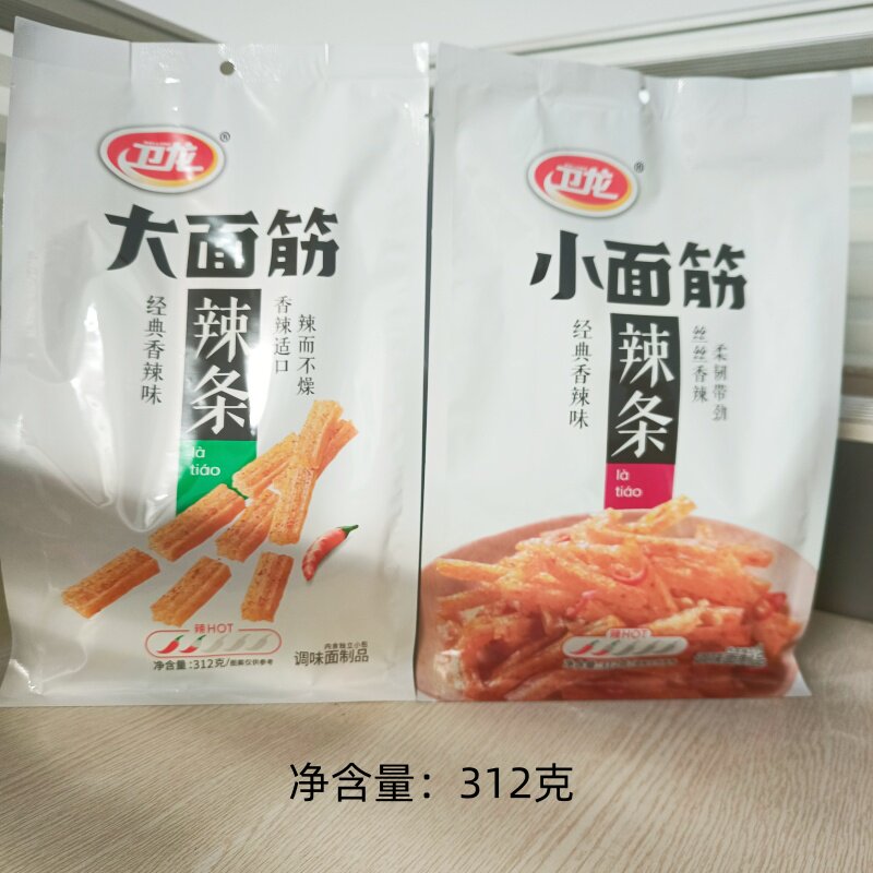 卫龙小面筋大面筋312克经典香辣味辣条休闲追剧零食（大包装）
