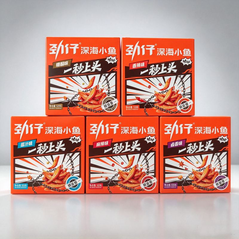 劲仔深海小鱼120克麻辣味酱汁味卤香味香辣味糖醋味休闲办公零食