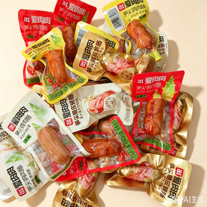 a1爱肉肉笋尖鸡肉肠脆皮烤肠30克黑胡椒味香辣味麻辣味原味零食