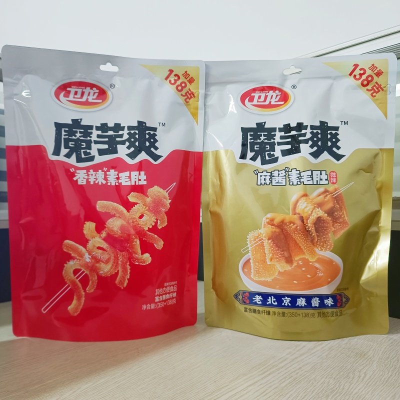 卫龙魔芋爽香辣素毛肚 麻酱素毛肚（350+138）克办公休闲解馋零食
