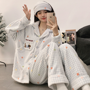 珊瑚绒月子服冬厚款 哺乳11 12月份加绒加厚产后法兰绒孕妇睡衣大码