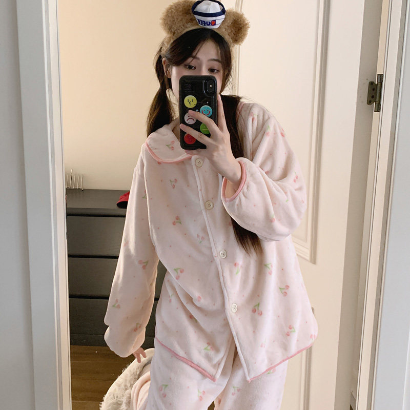 珊瑚绒月子服加绒加厚产后哺乳