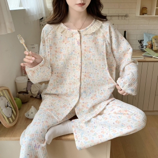 秋冬月子服11月份产后纯棉空气棉大码 加厚产妇哺乳十 孕妇睡衣冬季