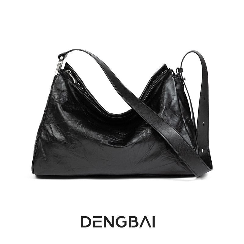 DENGBAI・头层牛皮手抓纹枕头包 气质百搭韩系包包 女包大容量