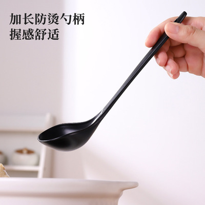 耐高温麦纤维长柄汤勺家用大号盛汤盛粥稀饭勺子的厨房日式小汤匙