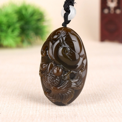 天然和田玉糖玉金鱼吊坠金玉满堂玉如意项链玉坠挂件玉器