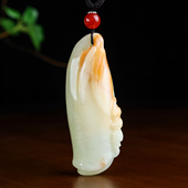 和田玉籽料精雕富贵手把件福寿如意玉石挂件把玩件新疆玉器