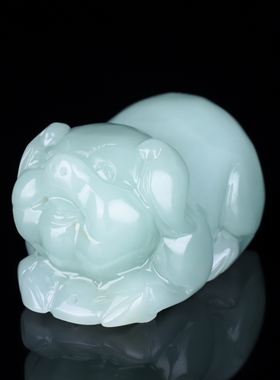 天然和田玉青白玉籽料生肖猪把玩件招财玉猪手把件玉石小摆件挂件