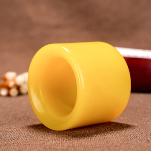 天然新疆和田玉扳指和田玉黄玉玉扳指指环男女款玉指环玉扳指