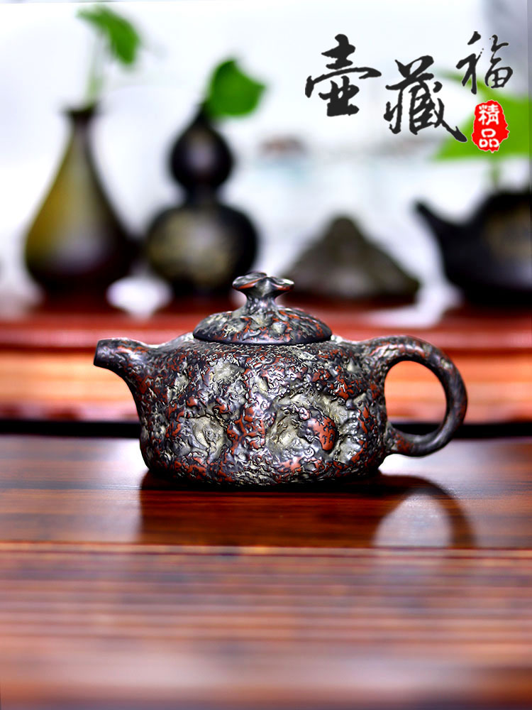 壶藏福供春壶小容量120ml钦州坭兴陶茶壶纯手工中式紫砂工艺茶具