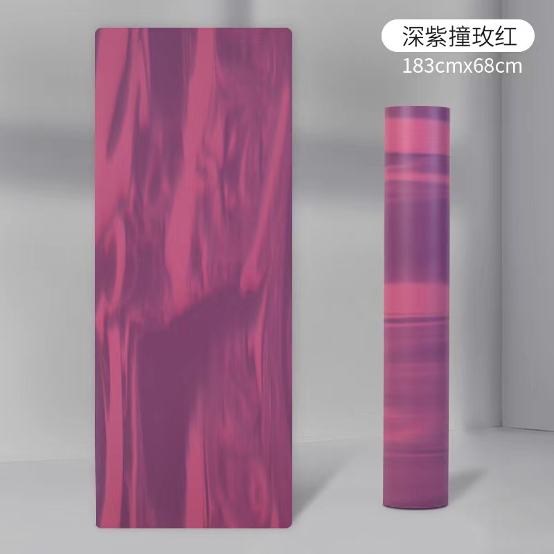 厂家直销撞色PU橡胶瑜伽垫加宽防滑吸汗迷彩土豪垫健身垫定制logo