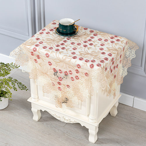 蕾丝镂空床头柜盖巾套防尘罩