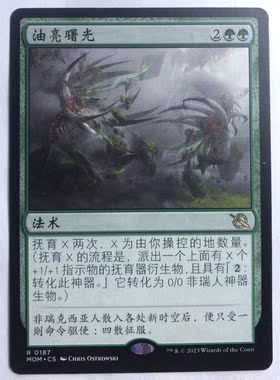 万智牌 油亮曙光 金 绿 金牌 绿色 简中 实拍 上海文波MTG