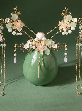 超仙汉服头饰流苏步摇发簪发冠全套发饰古风对簪配饰古装仙女配饰