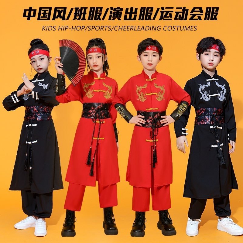 儿童武术表演中国风嘻哈爵士街舞国潮男女汉服中小学运动会开幕式