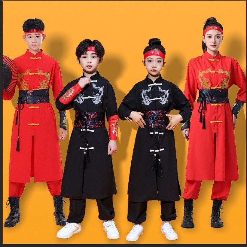 新款元旦锣鼓秧歌演出成人男女舞龙舞狮中国风爵士街舞年会表演服