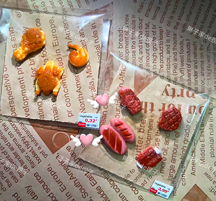 2026新品小鼻噶捏捏乐香肠烧鸡牛排虾鸡腿硅胶解压玩具迷你