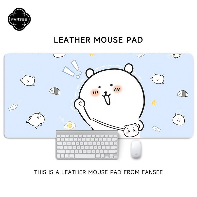 自嘲熊鼠标垫超大号简约可爱卡通宿舍电脑键盘办公桌垫耐脏可定制