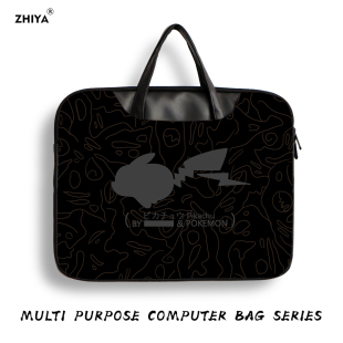皮卡丘笔记本电脑包手提适用苹果macbook15.6寸小新air13.3华为matebook联想女14内胆包pro保护套定制