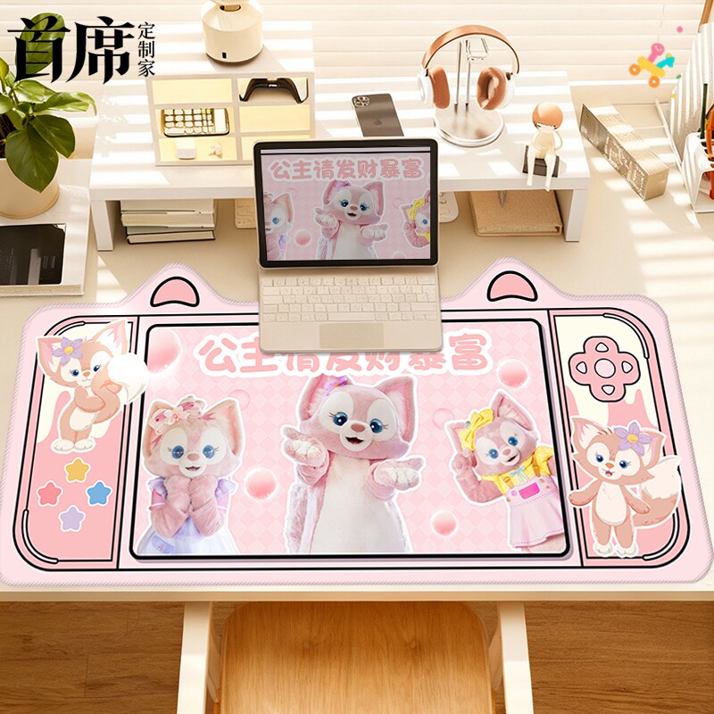 潮玩卡通猫耳鼠标垫超大异形可爱图片