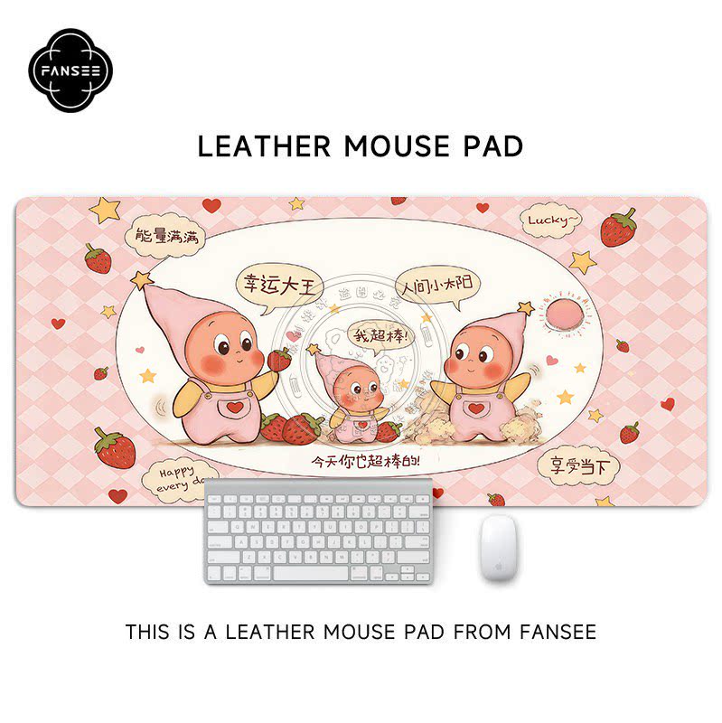 星星人鼠标垫超大简约可爱女生卡通定制电脑键盘办公桌垫大号耐脏