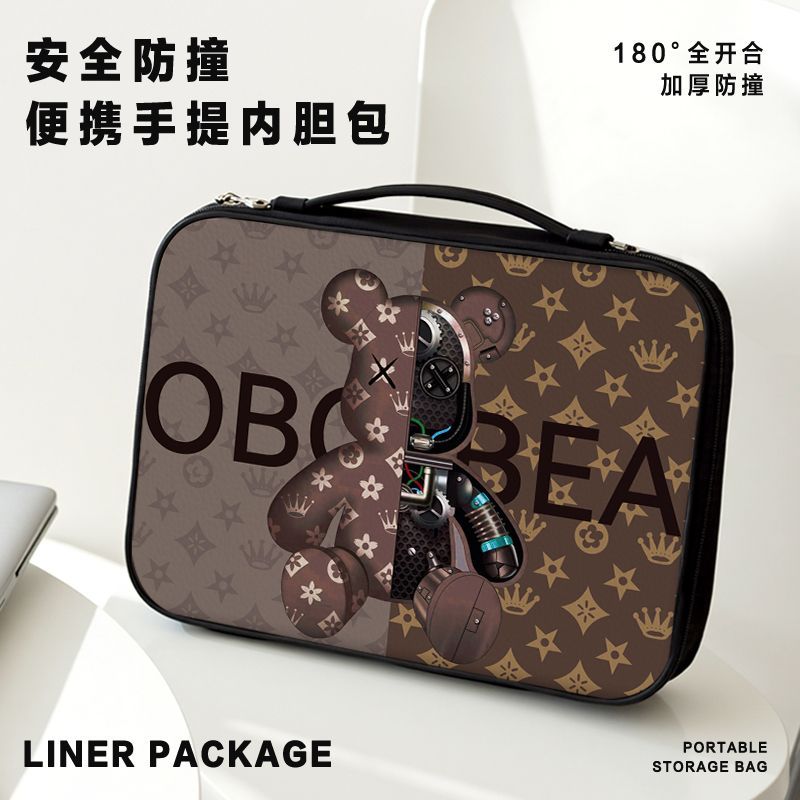 暴力熊潮玩电脑平板包8.6-12.6寸全包裹时尚轻奢手提包收纳包定制