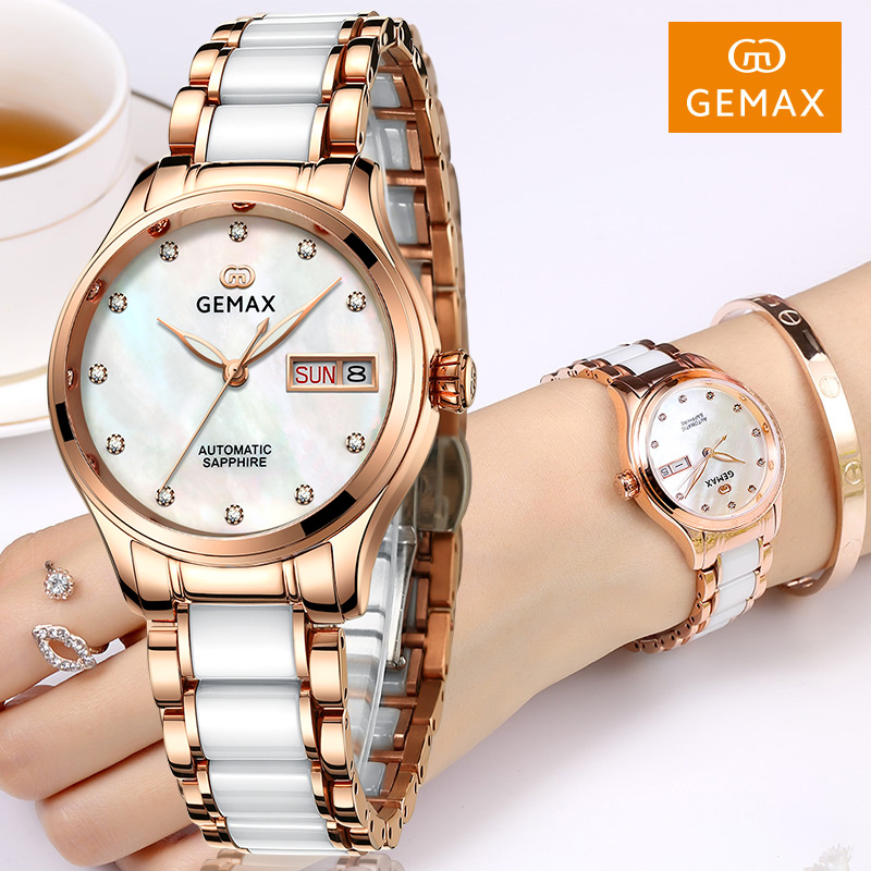 GEMAX¸ñÂêÊËÕýÆ·ÌÕ´ÉÅ®±íÈ«×Ô¶¯»úе±íŮʿÊÖ±í·ÀˮʱÉÐ2018пî