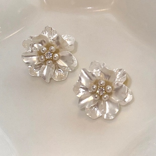 黄打屁小众设计闪仙甜百搭精致925银耳钉耳夹耳饰耳环 爱神与赛琪