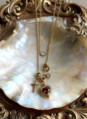 显影记 黄打屁原创设计复古小众爱心甜仙百搭夸张叠戴钛钢项链颈