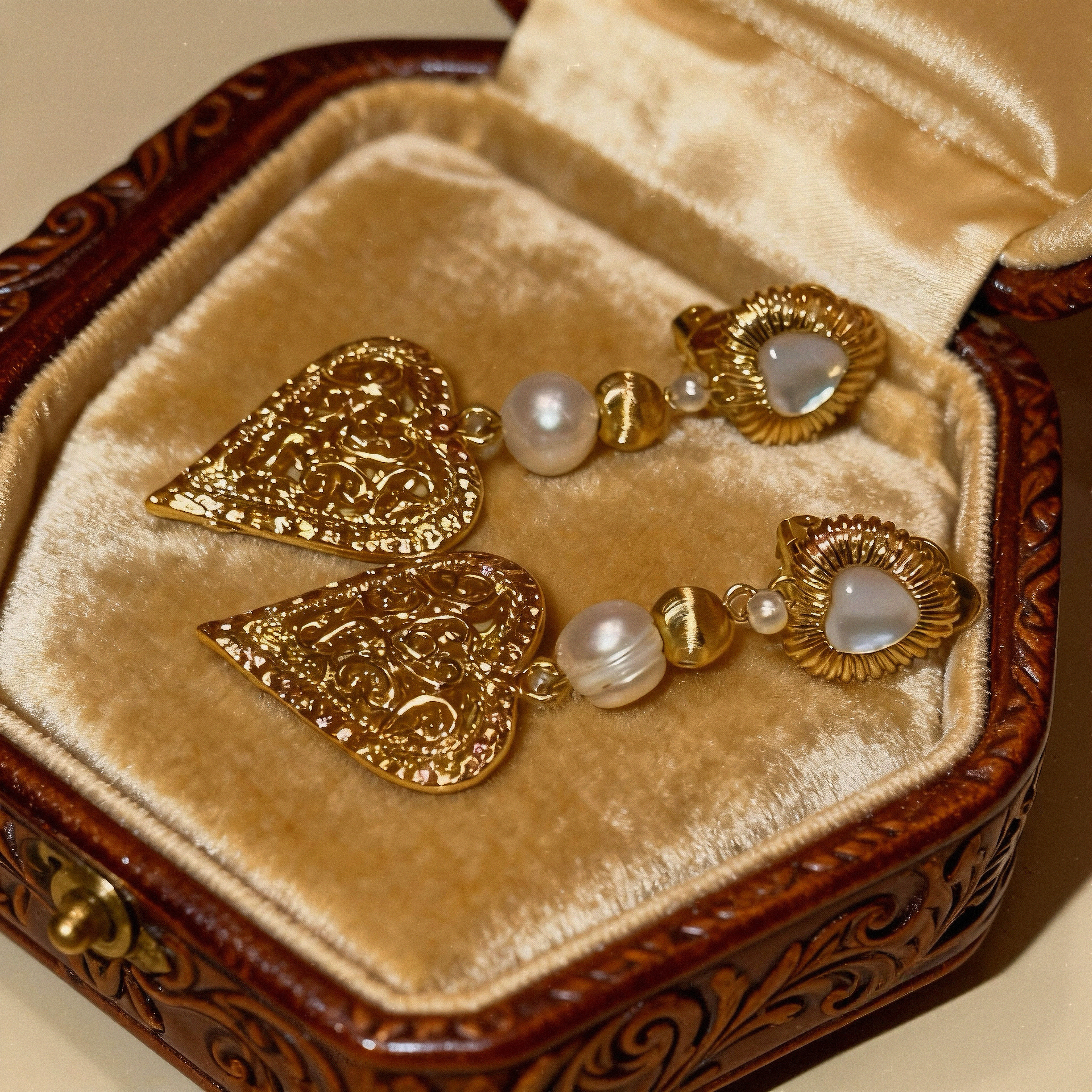 爱神花园 黄打屁原创设计镂空爱心珍珠贝母复古甜仙925银耳钉耳夹,饰品/流行首饰/时尚饰品新,耳环,淘宝优惠券,粉丝福利购,淘宝优惠卷