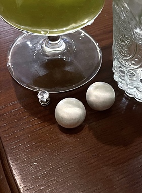 银翼 黄打屁高级质感闪小众拉丝925银耳钉蚊香盘送磁铁带钻耳骨钉