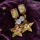 缺席星光 黄打屁原创设计复古甜闪小众百搭简约时髦925银耳钉耳夹