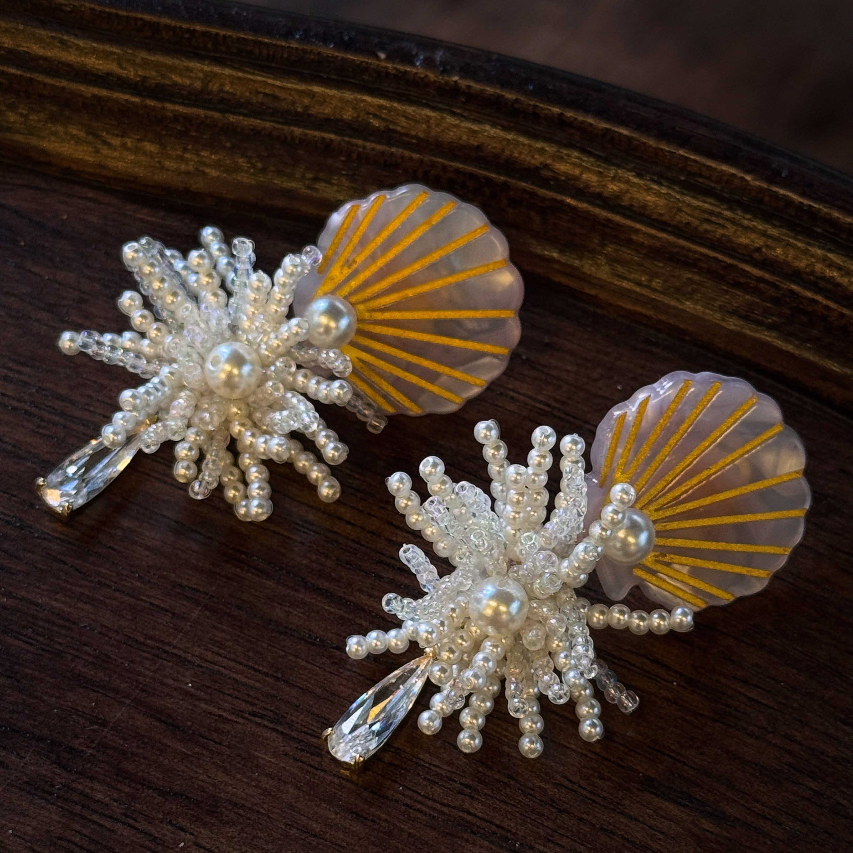 贝壳的诗 黄打屁原创设计甜仙串珠复古精致修饰脸型925银耳钉耳夹,饰品/流行首饰/时尚饰品新,耳环,淘宝优惠券,粉丝福利购,淘宝优惠卷