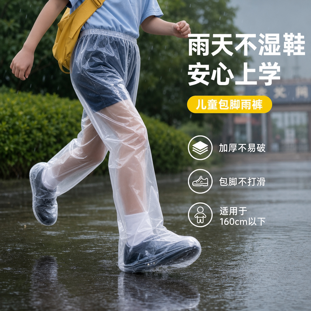 一次性儿童连体雨裤防水加厚图片