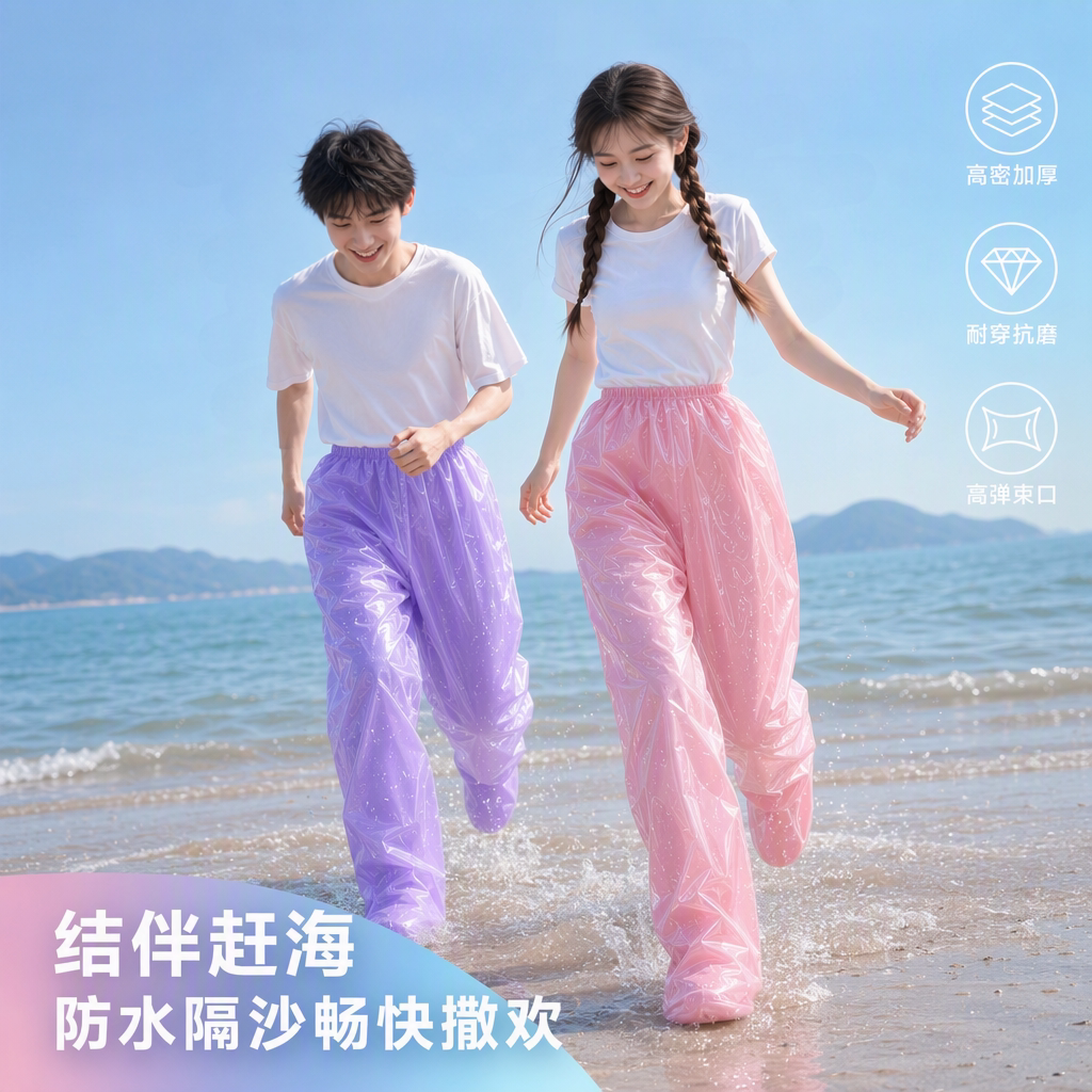 一次性赶海防水加厚耐磨雨裤图片