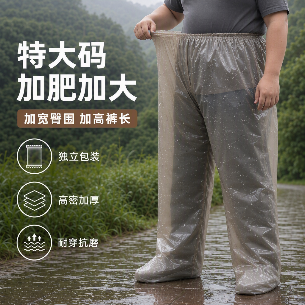 一次性加厚包脚防水耐磨雨裤男图片