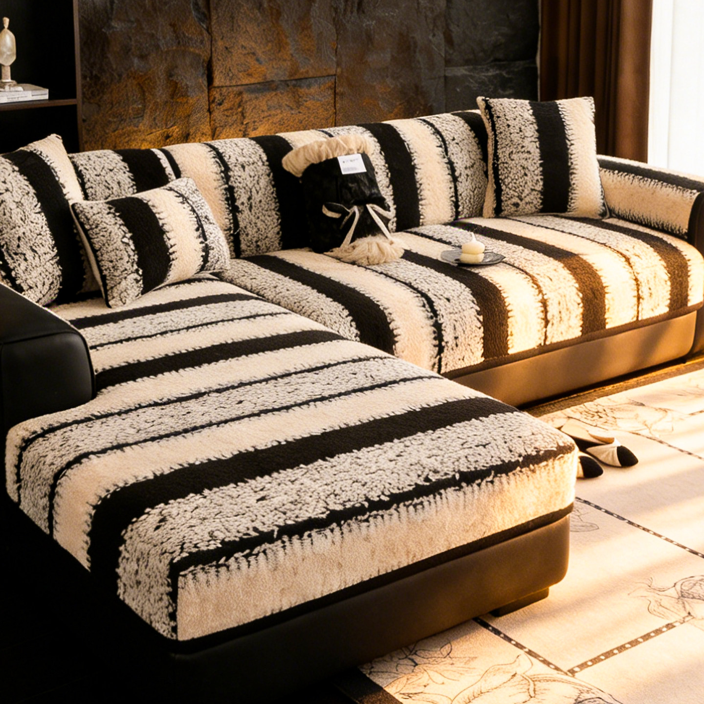 毛绒沙发垫冬2025新款加厚三座一贵妃固定防滑轻奢高级感沙发盖布,居家布艺,沙发垫,淘宝优惠券,粉丝福利购,淘宝优惠卷