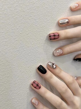 穿戴式美甲ins风暗黑甜酷辣妹