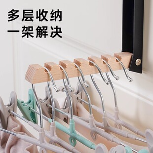 门后挂钩衣架免打孔入户门悬挂式卧室多层收纳衣服置物架