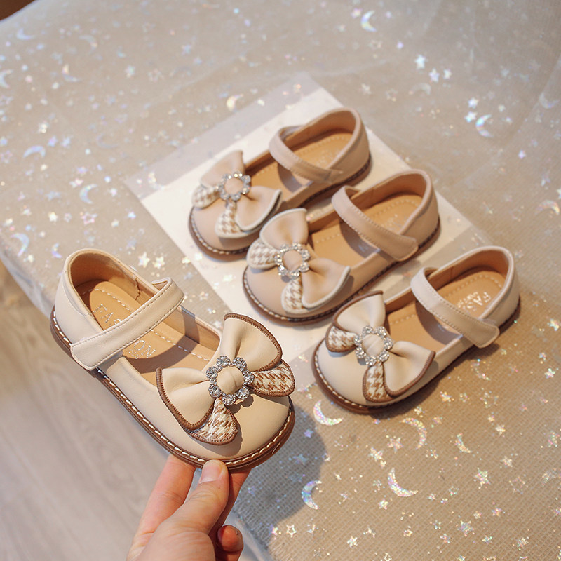 梵勒人造革车缝线公主春秋皮鞋